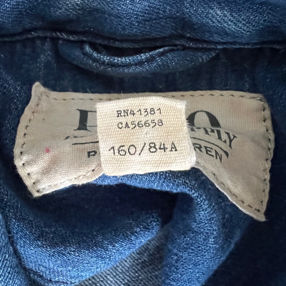 Polo Ralph Lauren - Oversized Women’s  Denim Jacket Blue Military Style Sz S - Picture 10 of 17